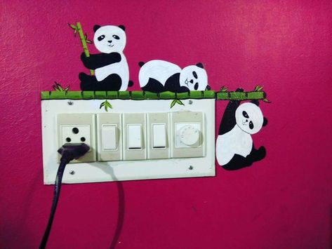 Switchboard Painting Ideas, Switch Board Design, Switchboard Painting, Switchboard Art, Switch Board Painting, Hostel Decor, Switch Board Art, Wall Drawing Ideas, Hello Craft