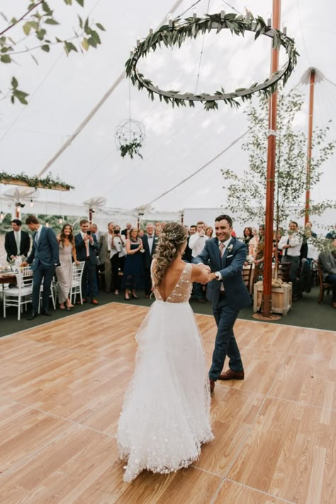 Farm Tent Wedding Reception, Wedding Tent With Dance Floor, Backyard Tent Wedding Reception Dance Floors, Marquee Dance Floor Wedding, Outdoor Wedding Tent Ideas With Dance Floor, Marquee Wedding Dancefloor, Backyard Wedding Dancefloor, Tent Dance Floor Wedding, Farm Weddings Outside