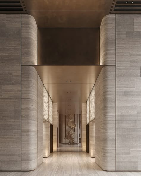 IQ-141-DL :: Behance Hotel Ballroom Design, Foyer Wall Design, Lobby Design Residential, Lobby Ceiling Design, Entrance Lobby Design, Apartment Corridor, Ceiling Artwork, Lift Lobby Design, Lobby Designs