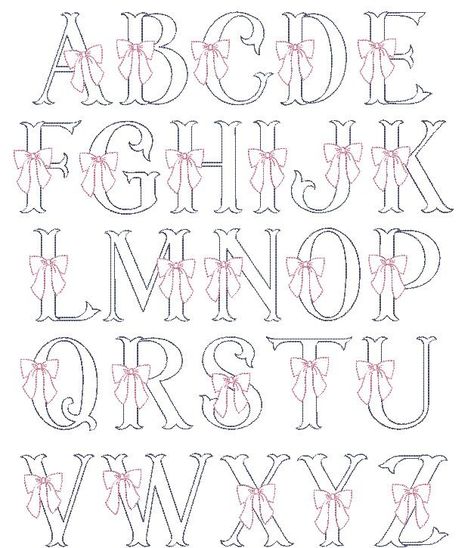 Cute Fonts To Write In, Embroidery Embellishments Ideas, All Things Lily Ann, Embroidery Text Lettering, Embroidery Outline Designs Free Pattern, Romantic Fonts Alphabet, Pretty Alphabet Fonts, Coquette Birthday Cards, Creative Fonts Alphabet