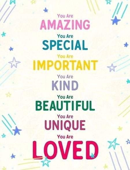 "You Are Amazing.  You Are Special.  You Are Important.  You Are Important.  You Are Kind.  You Are Beautiful.  You Are Unique.  You Are Loved."  -  Shane Aguinaldo  #TLRH #SHANEAGUINALDO #YOU #ARE #AMAZING #SPECIAL #IMPORTANT #KIND #BEAUTIFUL #UNIQUE #LOVED Quote For Kindness, You Is Kind You Is Important Quote, You Are Fabulous, You Are Amazing Quotes Friendship, You Are Pretty Quotes, You Are Unique, You Are Amazing Quotes, You Are Special Quotes, Encouraging Quotes For Kids