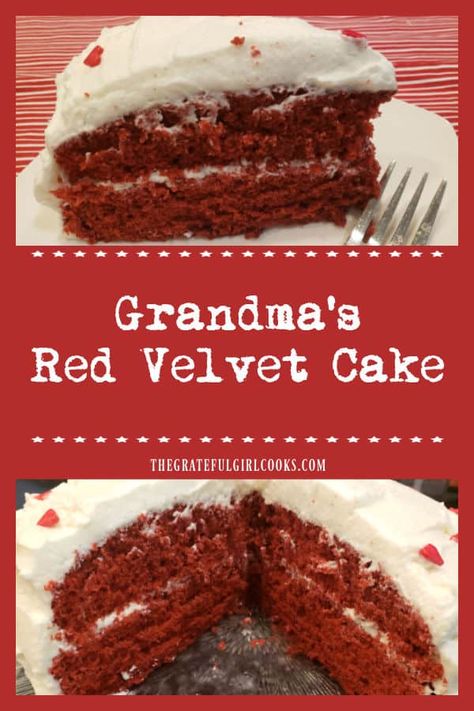 Cooked Icing For Red Velvet Cake, Coconut Red Velvet Cake, Red Velvet Cake With Cooked Icing, Red Cake Recipe Homemade, Grandmas Red Velvet Cake, Easy Homemade Red Velvet Cake, Red Bird Cake Recipe, Traditional Red Velvet Cake Recipe, Authentic Red Velvet Cake