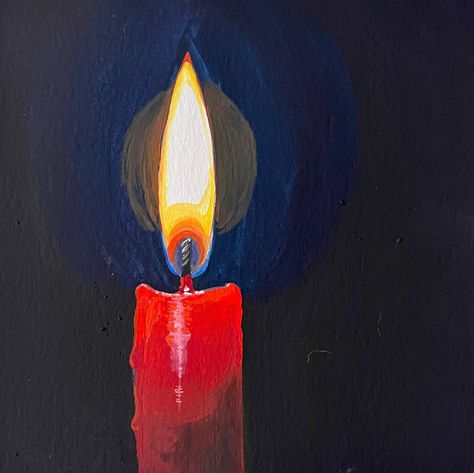 Paintings Of Candles, Acrylic Candle Painting, Foredge Painting, Candle Paintings, Candle Painting Art, Candle Art Painting, Flaming Chalice, Book Paintings, Arti Thali