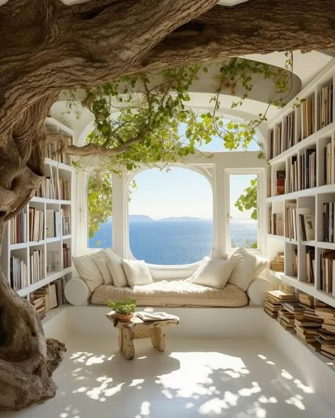 13 Things I Found on the Internet Today (Vol. 660) Tree House Living Room, Library Diy, Minecraft Dream, Forest Vibes, Fantasy Rooms, Inspire Me Home Decor, Design Room, Ancient Tree, Dream House Rooms