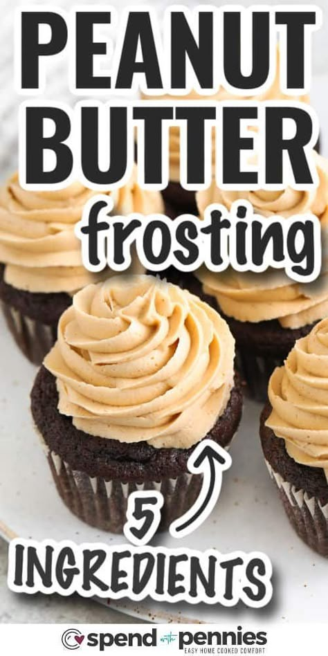 Add a little flavorful twist to the classic frosting with this easy to make peanut butter frosting recipe. Instead of the typical buttercream frosting or cream cheese frosting, this peanut butter icing is a delicious alternative! This is perfect for topping brownies, cookies, cakes, or cupcakes. #peanutbutterfrosting #peanutbutterfrostingrecipe #peanutbuttericing #spendwithpennies Peanut Butter Frosting Easy, Butter Frosting Recipe, Peanut Butter Frosting Recipe, Cheesecake Oreo, Frosting Recipes Easy, Creamy Recipes, Homemade Frosting, Butter Icing, Peanut Butter Frosting