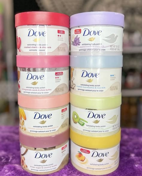 Dove Exfoliating Body Polish, Exfoliating Body Polish, Best Body Scrub, Dove Body Wash, Body Hygiene, Shower Skin Care, Perfect Skin Care Routine, Rice Milk, Body Polish