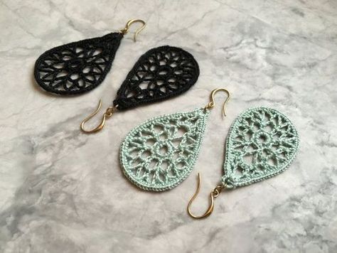 Inspiration. Crochet Earrings. Crochet Hoop Earring, Teardrop Crochet Earrings Pattern, Boho Crochet Earrings Pattern, Crochet Teardrop Pattern, Crochet Lace Earrings, Teardrop Crochet Pattern, Micro Crochet Earrings Pattern, Crocheted Earrings Free Patterns, Crocheted Earrings Pattern Free