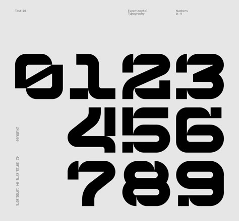 (strong)2 Futuristic Numbers Font, Number Typography Poster, Numbers Typography Design, Experimental Typography Design, Number Design Typography, 2 Number Design, Number Logo Typography, Typography Numbers Design, Number Typeface