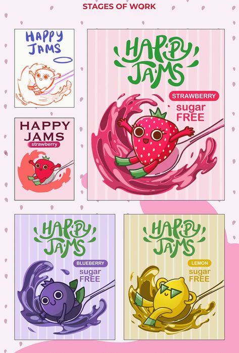 Sticker For Packaging Design, Cute Advertisement Poster, Packaging Design Candy, Graphic Design Fun Creative, Gummy Packaging Design, Food Packaging Illustration, Candy Branding Design, Jelly Packaging Design, Design Grafico Inspiration