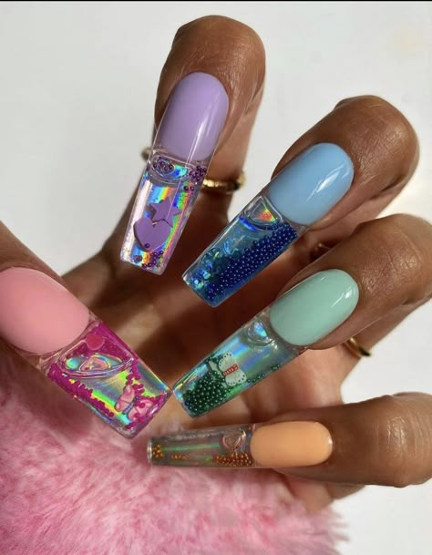 . on Twitter: "Nail Art 🔥… " Aquarium Nails, Nail Design Glitter, Nails Yellow, Ballerina Nails, Square Acrylic Nails, Fire Nails, Funky Nails, Dream Nails, Pretty Acrylic Nails