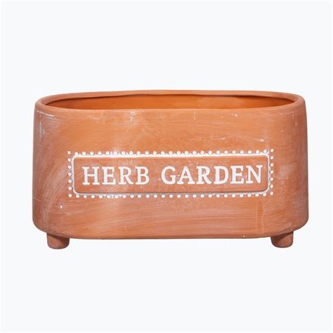 HERB GARDEN Terracotta Trough Planter Large Terracotta Planters, Planters Ceramic, Mini Watering Can, Garden Troughs, Trough Planter, Hanging Wall Planters, Trough Planters, Herb Planters, Basket Planters