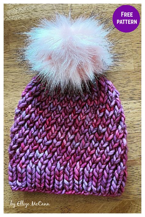 Woman’s Knitted Hats, One Skein Knit Hat Free Pattern, Bulky Yarn Knitted Beanie, Childs Chunky Knit Hat Pattern Free, Bulky Yarn Knitted Hat Patterns Free, Super Bulky Hat Knitting Pattern Free, Easy Bulky Knit Hat Pattern Free, Adult Chunky Knit Hat Pattern, Bulky Baby Hat Knit Pattern