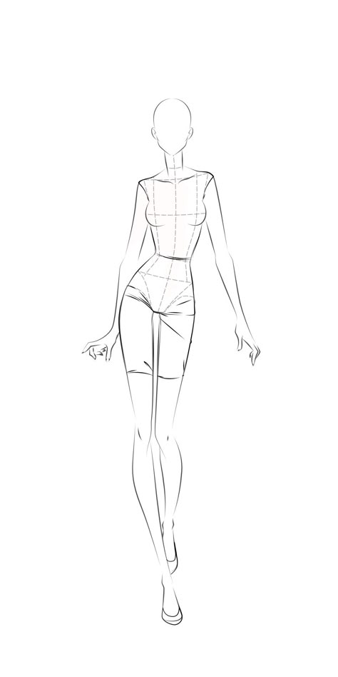 Body Reference Drawing Woman Front View, Posture Sketch Figure Drawing, Body Postures Sketch Pose Reference, Mannequin Design Drawing, Fashion Sketches Template, Fashion Sketch Template Figure Drawing, Fashion Croquis Poses Templates, Model Figure Sketch Fashion Templates, Model Sketch Fashion Figure Drawing