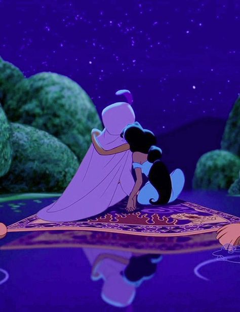 Day 15, favorite romantic moment: Aladdin and Jasmine singing A Whole New World on the flying carpet :) Aladdin 1992, Jasmine Aladdin, Animation Disney, Disney Jasmine, Perfect Movie, Wallpaper Disney, Flynn Rider, Movie Moments, Aladdin And Jasmine