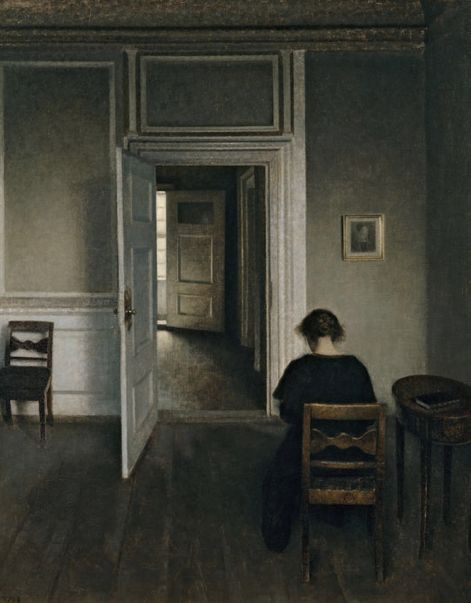 1900, Vilhelm Hammershoi, Les Portes Ouvertes Vilhelm Hammershoi, Danish Art, Dante Gabriel Rossetti, Edouard Vuillard, Camille Pissarro, Paul Cezanne, Edgar Degas, Open Door, Interior Paint Colors