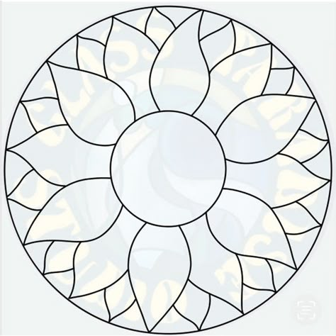 Stained Glass Coloring Pages Simple, Free Mosaic Patterns Templates Simple, Sunflower Mosaic, Glass Stencil, Flower Suncatcher, L'art Du Vitrail, Stained Glass Patterns Free, Stained Glass Pattern, Stained Glass Diy