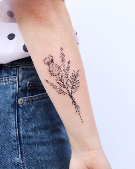 Thistle Tattoo Black, Thistle Flower Tattoo, Scotland Tattoo, Scottish Thistle Tattoo, Scottish Tattoo, Scottish Tattoos, Thistle Tattoo, Germany Fashion, Dandelion Tattoo