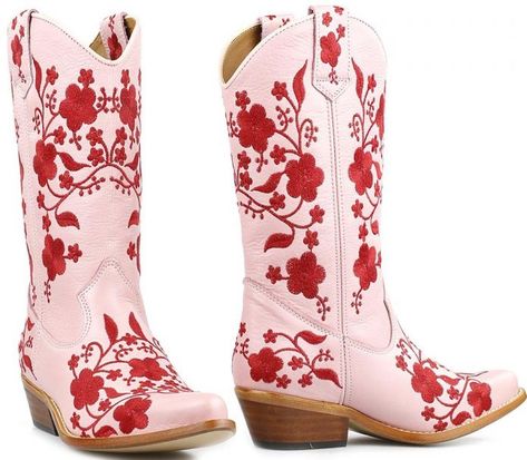 Laredo Boots, White Cowgirl Boots, Red Cowboy Boots, Spanish Style, Pink And Red, Cowgirl Boots, Quince, Western Boots, Red Flowers