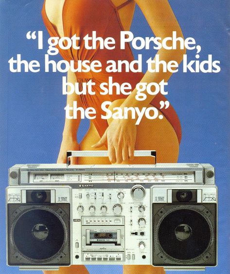 80s & 90s Vibes on Instagram: “Would you rather have the Porsche, the house, the kids or the Sanyo? . . Follow @retrogeist for more 80s & 90s vibes! . . #vintageads…” Portable Deck, 80s Ads, Hifi Audiophile, New Retro Wave, Retro Advertising, Retro Ads, Made In Japan, Vintage Electronics, Audio Equipment