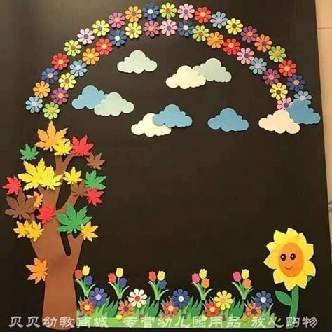 Flowers Preschool, Soft Board, School Kids Crafts, Diy Classroom Decorations, School Board Decoration, Paper Flower Art, Crafts Paper Flowers, Diy Crafts Paper, Craft Flowers