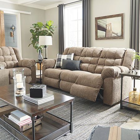 Signature Design by Ashley Workhorse Reclining Sofa Reclining Sofa Living Room, Condo Living Room, Living Room Recliner, Warm Taupe, Brown Sofa, Comfortable Sofa, Pillow Top, Ashley Furniture, Decoration Christmas