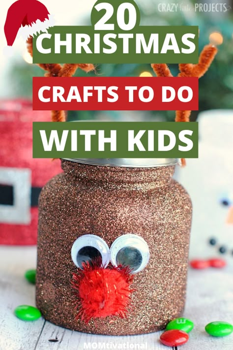 Christmas crafts for kids to make. Perfect for Holiday DIY projects Easy Craft Christmas Decorations, Xmas Gift From Kids, Xmas Ideas For Kids, Xmas Craft Ideas For Kids, Diy Christmas For Kids Crafts, Holiday Crafts Christmas Kids, Simple Xmas Crafts For Kids, Christmas Crafts Diy For Kids, Kids Christmas Diy Gifts