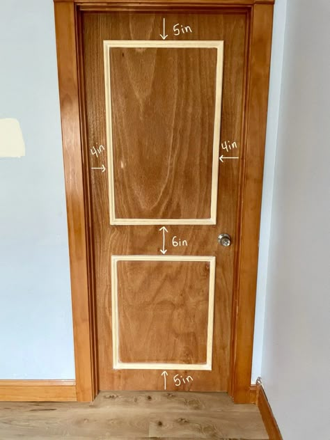 How to add molding to a flat panel door - Painting by the Penny Panel Doors Diy, Diy Interior Doors, Clothespin Diy Crafts, Flat Panel Doors, Door Makeover Diy, Painted Front Porches, Unique Bird Houses, Diy House Renovations, Convertible Furniture