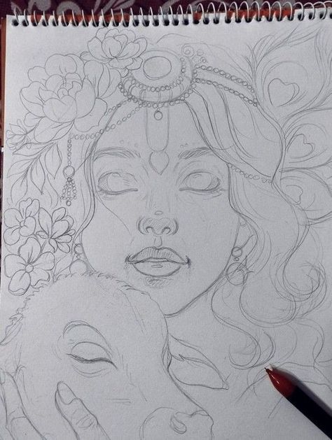 Gods Drawing, Krishna Sketch, God Painting, Pencil Drawing Images, Happy Rakhi, Drawing Books, Boho Art Drawings, Pencil Sketch Images, Easy Love Drawings