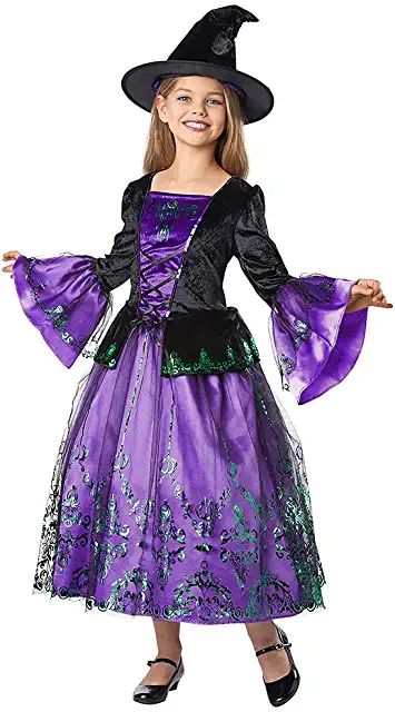 Wicked Witch Costume, Light Up Dresses, Purple And Black Dress, Halloween Infantil, Witch Costumes, Role Play Costume, Cheerleader Costume, Witch Halloween Costume, Costume For Halloween