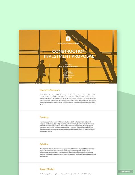 Construction Project Investment Proposal Template Circular Logo Design, Circular Logo, Proposal Template, Capital Investment, Excel Templates, Template Google, Proposal Templates, Apple Mac, Google Docs