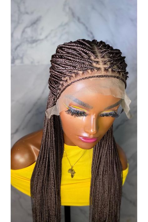 Knotless Box Braids 13 X 4 -IFY Knotless Braided Wig-Length 32inches (Brown) Braid Wigs, Knotless Box Braids, Braid Wig, Box Braid Wig, Box Braid, Braided Wig, Braids Wig, Hairstyles Ideas, Box Braids