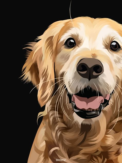 Dog Portrait Digital Art, Illustration Art Dog, Vector Art Animals, Digital Art Animals, Illustration Of Animals, Dog Vector Art, Animals Vector Illustration, Dog Illustration Art, Digital Illustration Art