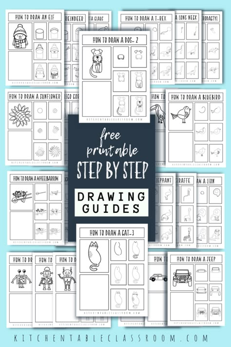 Printable drawing worksheets for kids are free for youto Elementary Art Printables, Art Drawing Prompts, Kindergarten Art Worksheets Free Printable, Finish The Picture Drawing Free Printable, Free Art Printables Kids, 2024 Art For Kids, Echo Drawing Worksheet, Echo Drawing Worksheet Free, Free Elementary Printables