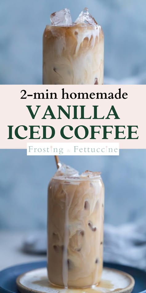 Iced Coffee Creamer Recipe, Bulk Iced Coffee Recipe, Vanilla Caramel Iced Coffee Recipe, Blonde Roast Iced Coffee Recipes, Coffee Recipes With Vanilla Syrup, Vanilla Cold Coffee Recipes, Home Made Iced Coffee Recipe, Ice Coffee Recipes At Home Easy, Low Sugar Iced Coffee Recipes