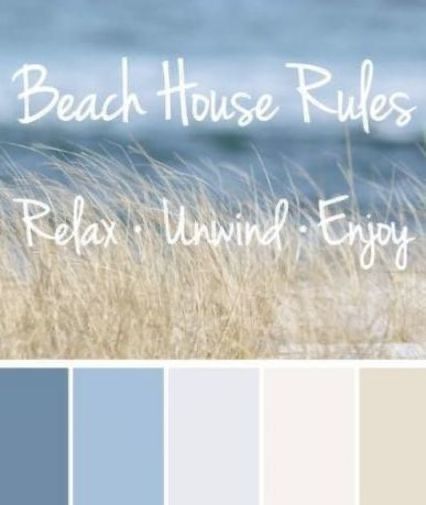 Bedroom Blue Walls, Beach House Room Decor, Beach Color Palettes, Beach House Room, Coastal Paint, Beach House Colors, Blue Wall Colors, Coastal Color Palette, Bedroom Blue