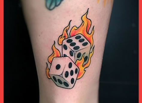 Dice Tattoo, Flame Tattoos, Tattoo For Son, Rain Man, Old School Tattoo Designs, Tattoo Old School, Traditional Tattoo Design, Traditional Tattoo Art, Old Tattoos