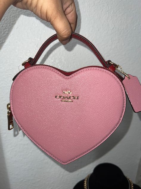 Coach Valentines Collection, Pink Coach Bag, Coach Outlet, Heart Bag, Girls Life, Gold Hardware, Coach Bags, Pink Heart, Red Gold