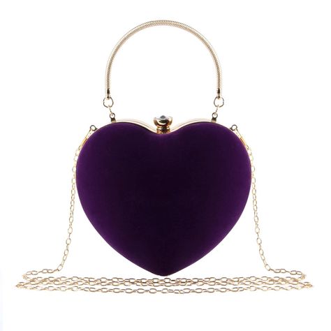 Heart Shaped Purse, Heart Handbag, Purple Blue Color, Prom Bag, Heart Shape Design, Heart Purse, Purse Wedding, Purple Purse, Purple Prom