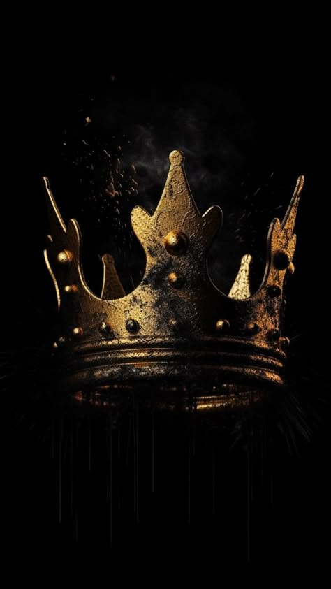 King Wallpaper Iphone, Black And Gold Crown, Black Lockscreen, May Wallpaper, May Aesthetic, Black And Gold Aesthetic, Swag Wallpaper, Crown Aesthetic, Ace Card