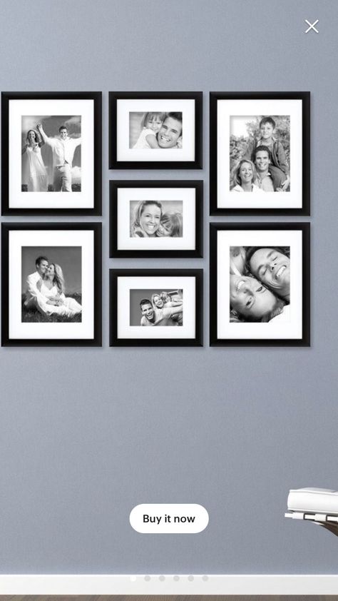 Grey Wall Photo Frames, Decorate Small Living Room Ideas, Everyday Decor Home, Bedroom Photo Frame Ideas, Picture Collage Wall Layout, Photo Frames Ideas, Photo Frames On The Wall, Picture Hanging Ideas, Photo Gallery Wall Layout