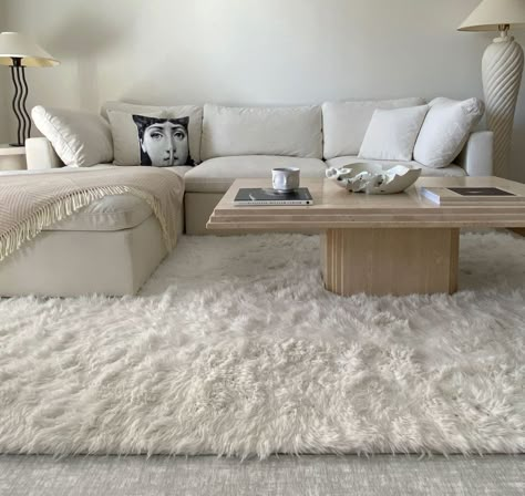 Rug In Living Room On Carpet, Rug On White Carpet, Carpet Cover Up Ideas Temporary, Apartment With Carpet Living Rooms, Carpet Home Ideas, Small Bedroom Carpet Ideas, Carpet On Top Of Carpet Ideas, Carpet Under Couch, Living Room Rug On Carpet Ideas