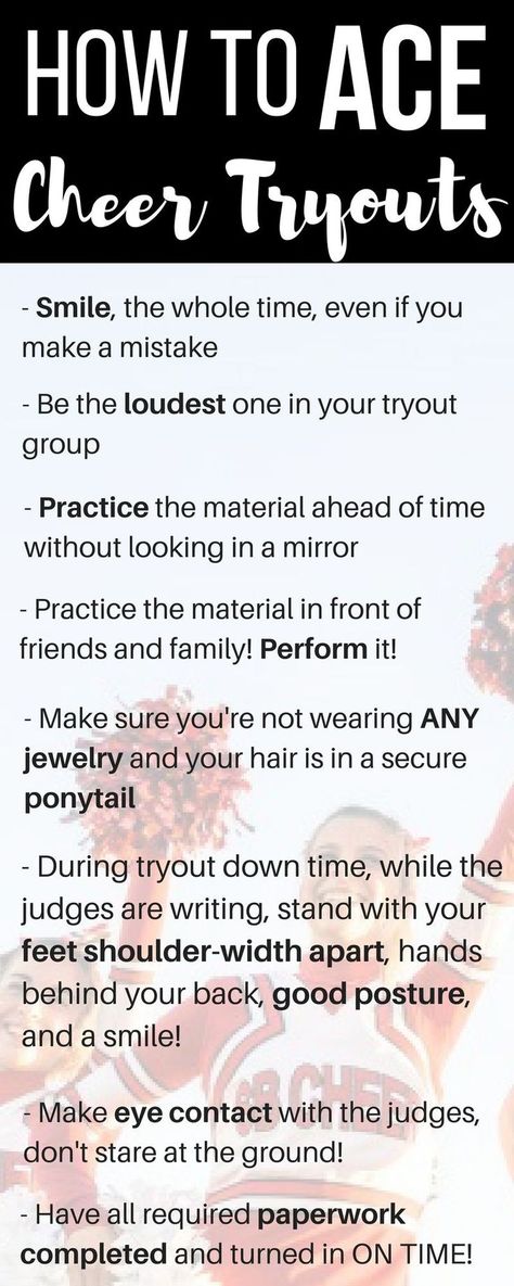 Cheerleader Aesthetic Middle School, How To Make Middle School Cheer Team, Cheerleading Coaching Tips, Cheerleading Tryouts Middle School, Cheer Tryouts Outfit Highschool, Cheer Facials Tips, How To Make Cheer Team, How To Become A Cheerleader With No Experience, Main Base Cheer Tips