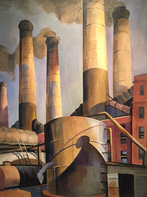 Industrial Paintings Art, Industrial Art Painting, Visual Arts Ideas, American Scene Painting, Charles Sheeler, New London Connecticut, Joe Madureira, Industrial Paintings, Island In The Sun