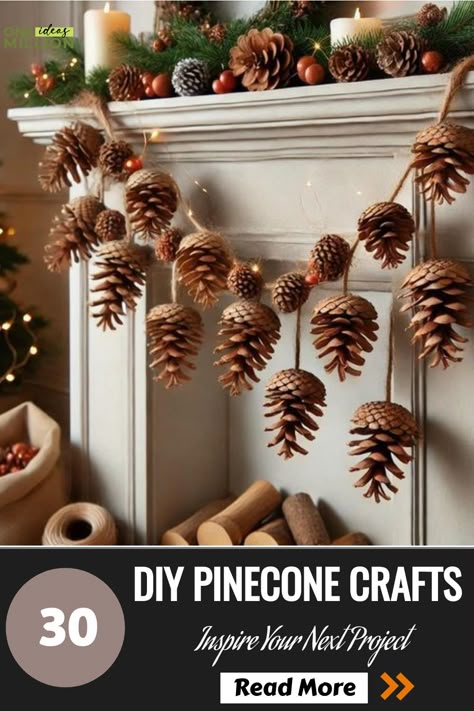 Hand-painted pinecone wreath with fall hues for rustic home decor. Xmas Pine Cone Decorations, Pinecone Holiday Decor, How To Decorate Pine Cones, Pinecone Diy Decor, Christmas Pine Cone Wreath, Pinecone Christmas Wreath, Pinecone Garland Diy, Pinecone Acorns, Pine Cone Crafts Diy