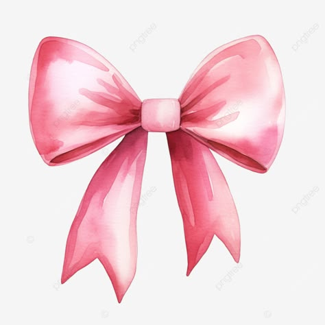 Pink Bow Clipart, Pink Bow Painting, Pink Bow Drawing, Pink Bow Cartoon, Clip Art Aesthetic, Bows Illustration, Linen Pinboard, Pink Drawings, Bow Pictures