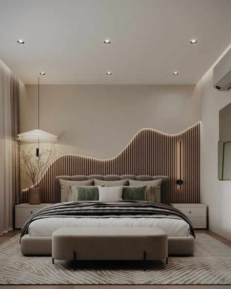 MASTER BEDROOM (2) | Images :: Behance 4bhk Interior Design, Hotel Room Design Luxury Modern, Hotel Room Design Bedrooms, Small Master Bedrooms Decor, Small Master Bedrooms, Hotel Interior Bedroom, Hotel Bedroom Decor, Minimal Bedroom Design, Bed Panel