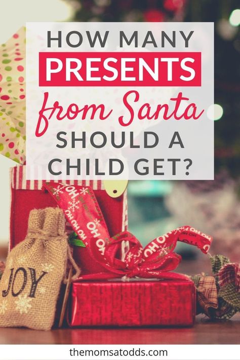 How many presents should Santa bring? Many moms have strong opinions on Christmas gifts from Santa versus parents. Here we debate the idea that one small present should be from Santa. How many gifts are from Santa at your house? #Christmas #Santa #Christmaspresents Santa Gift Setup Ideas, Christmas Presents From Santa, Gifts From Santa Ideas, How To Wrap Gifts From Santa, Kids Santa Gifts, Santa Presents Ideas, Christmas Eve Santa Ideas, Santa Presents Wrapping, Ideas For Santa Visit