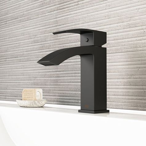 Vigo - Single Hole Bathroom Faucet Satro - Matte Black VG01015MB - Rona Single Lever Bathroom Faucet, Best Bathroom Faucets, Bathroom Faucets Black, Black Bathroom Sink, Condo Remodel, Single Handle Kitchen Faucet, Single Hole Bathroom Faucet, Bathroom Remodel Designs, Vessel Sink Bathroom