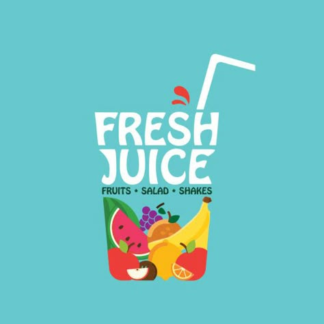 Fresh Fruit Design, Juice Bar Logo Design, Juice Logo Design Ideas Creative, Fruit Juice Logo Design Ideas, Fruit Branding Design, Smoothie Brand Design, Juice Brand Logo, Fruit Logo Branding, Juice Shop Logo