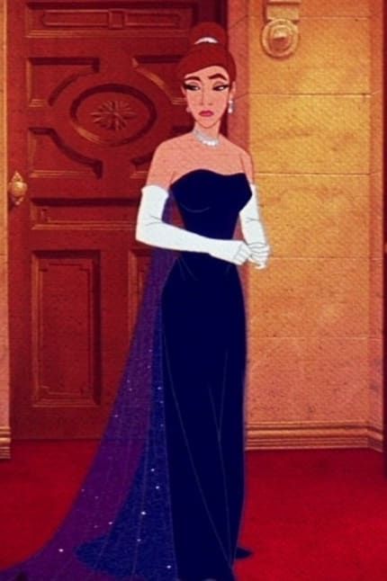 Here's How The Broadway "Anastasia" Characters Compare To The Movie Blue Velvet Dress With Gloves, Anastasia Opera Dress, Blue Dress With Gloves, Anastasia Blue Dress, Anastasia Costume, Dark Blue Velvet Dress, Disney Anastasia, Choker Diamond, Opera Dress